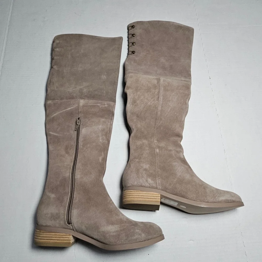 Sole Society Sonoma Over The Knee Boots Women's‎ Size 6 Mushroom Suede Size Zip